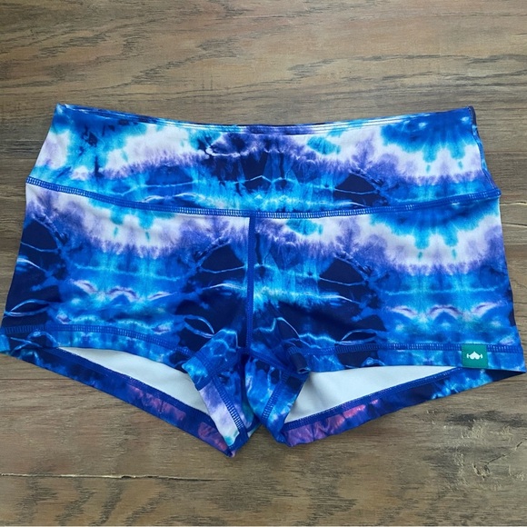 Wodbottom CrossFit Blue Tie-Dye Athletic Shorts - Picture 1 of 7